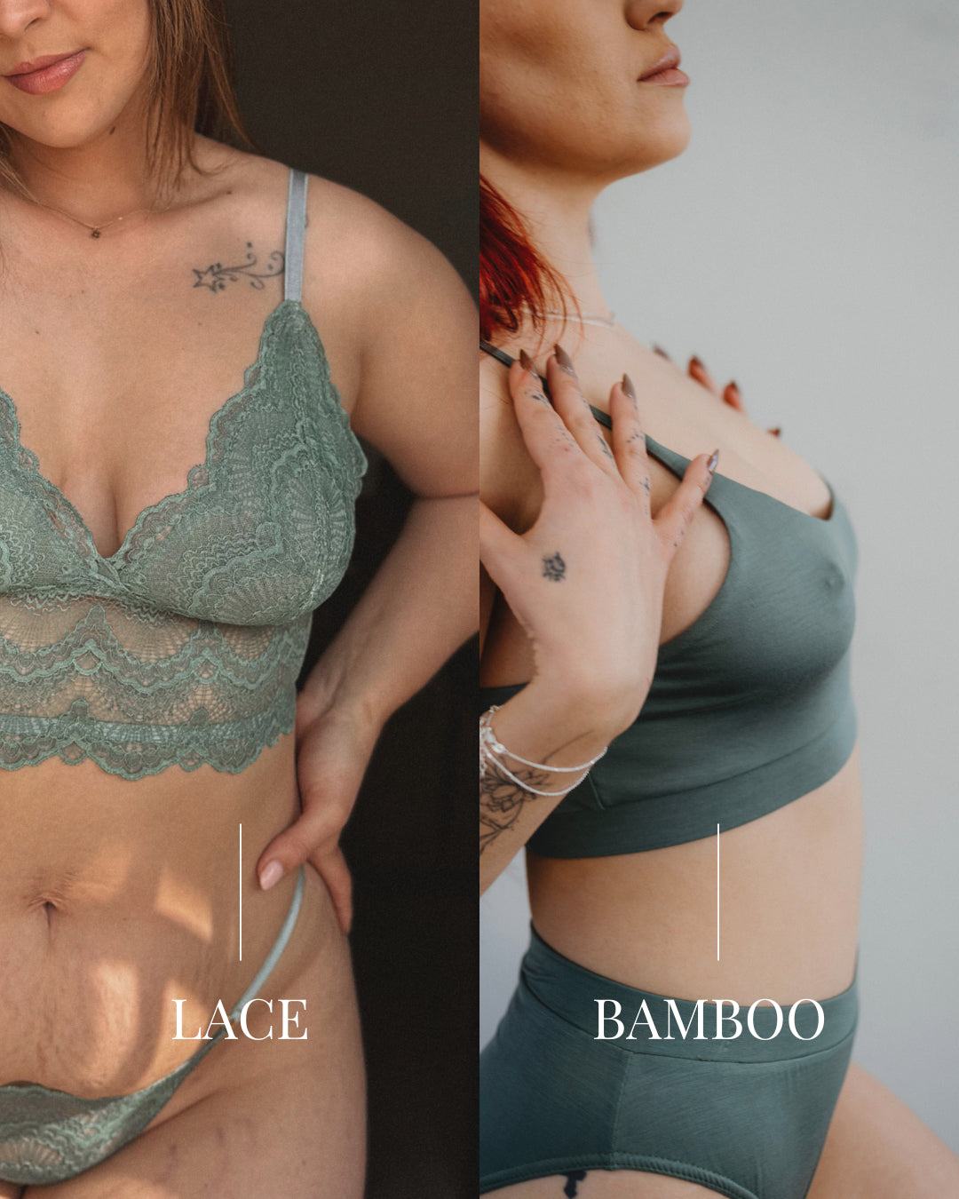 lace lingerie vs bamboo underwear comparison by Sea Lemon Intimate Apparel