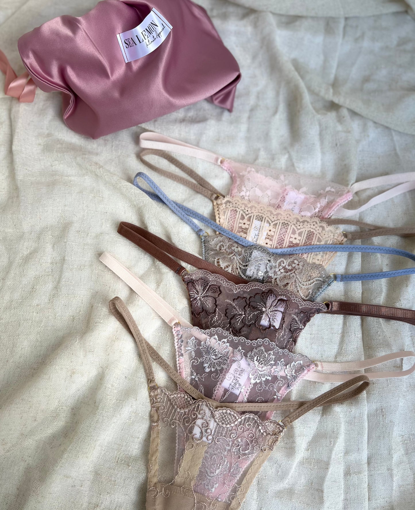 Panty Party Lace G-String Set (4–6 Pack) | Handmade Lingerie