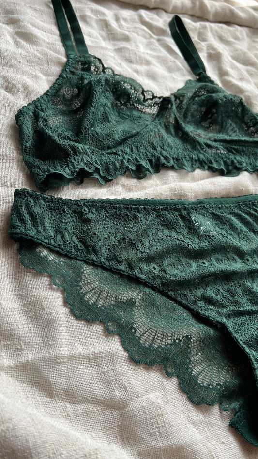 Fern green lace bikini underwear by Sea Lemon