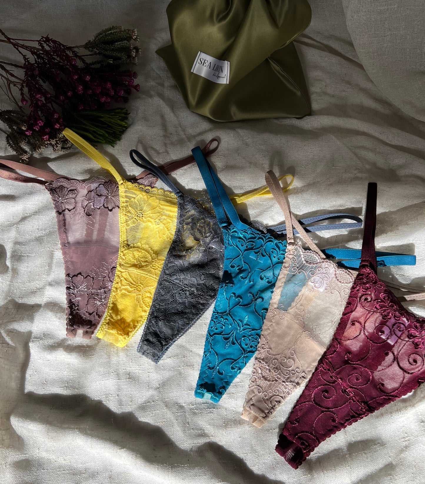 Panty Party Lace G-String Set (4–6 Pack) | Handmade Lingerie